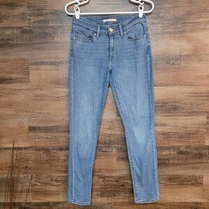 Levi's Jeans Sz 27 Skinny 711 Mid Rise Medium Light Wash Stretch Denim Western